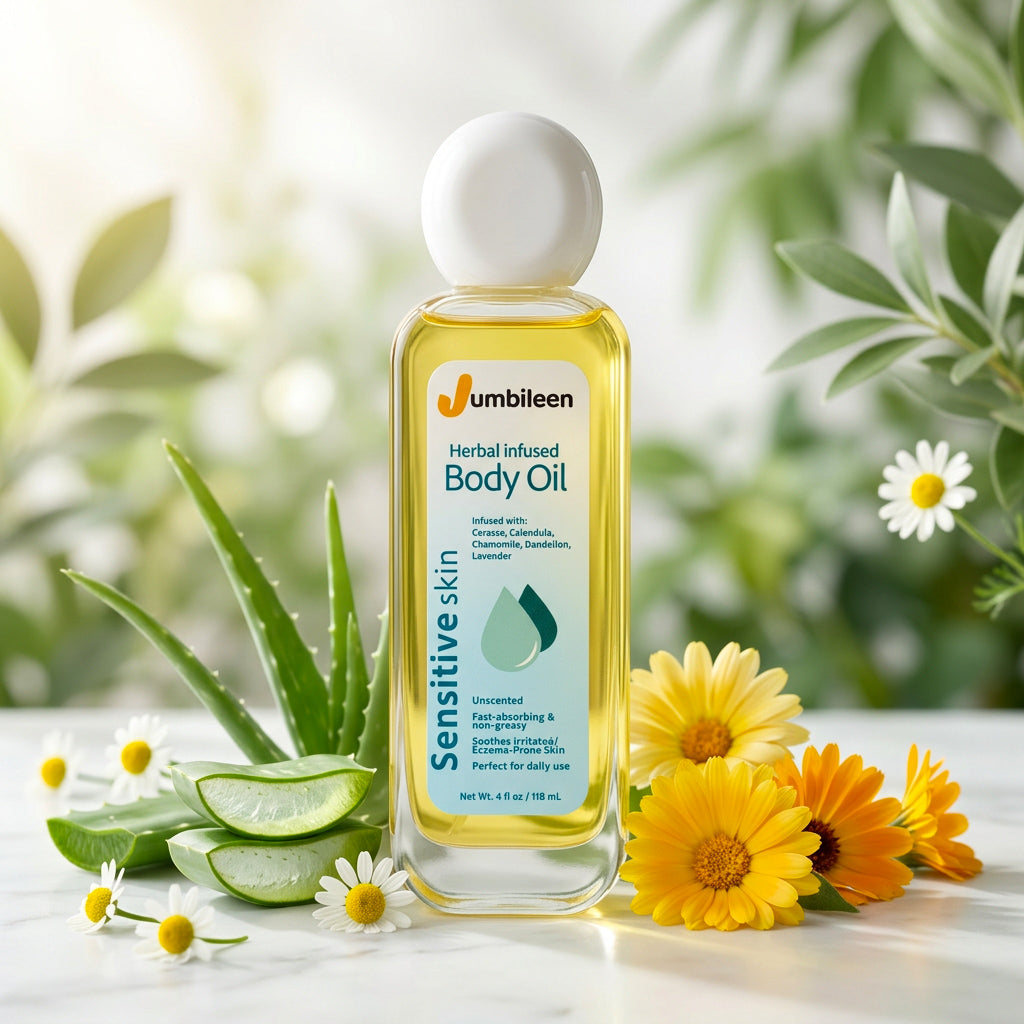 Sensitive Skin Herbal Infused Body Oil – Unscented