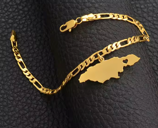 Jamaica Map Anklet/Bracelet (Gold)