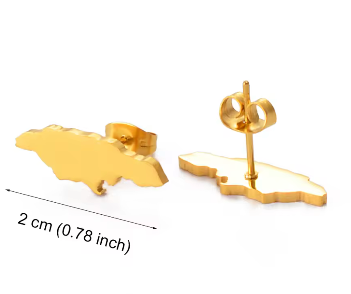 Jamaica Map Stud Earrings
