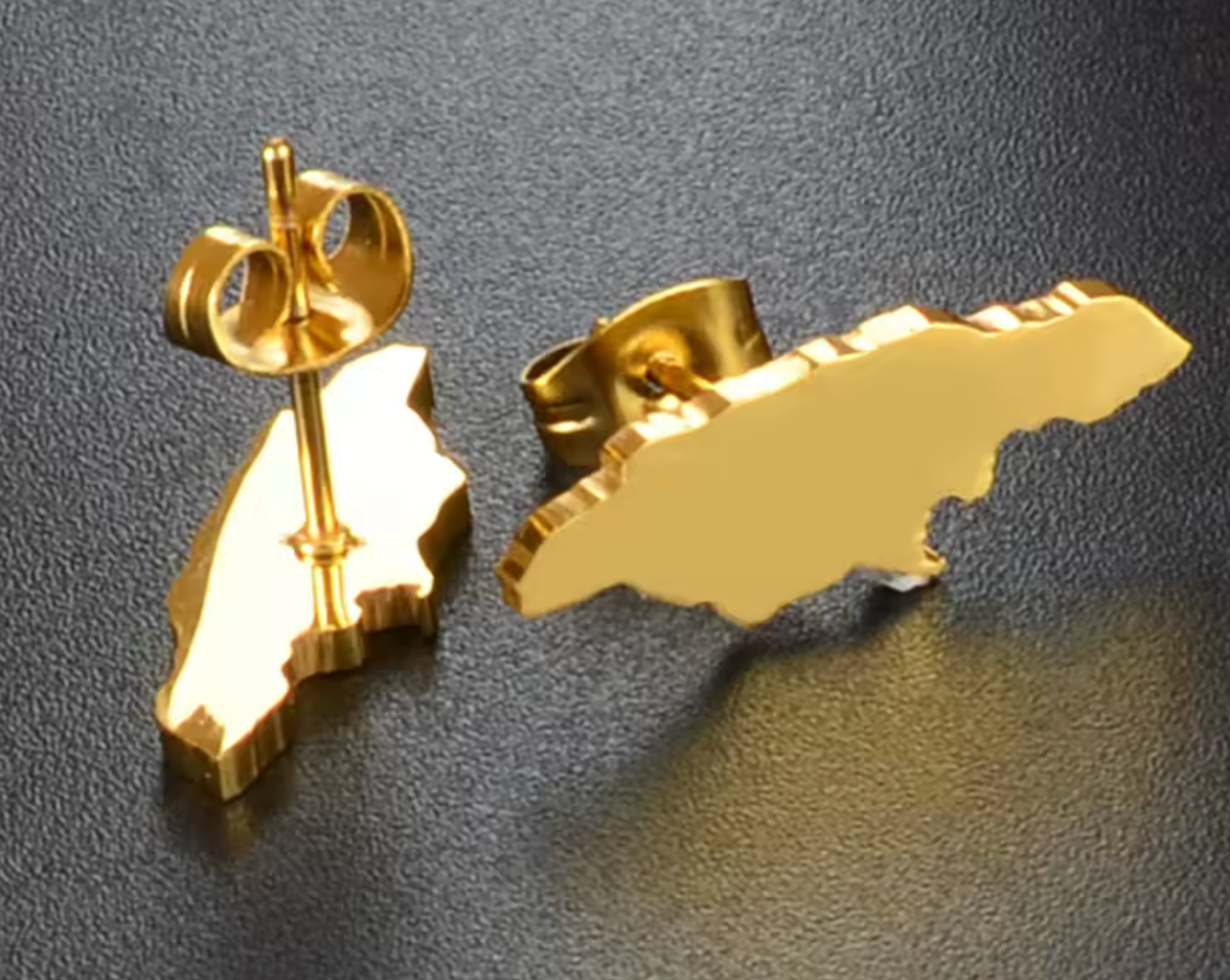 Jamaica Map Stud Earrings