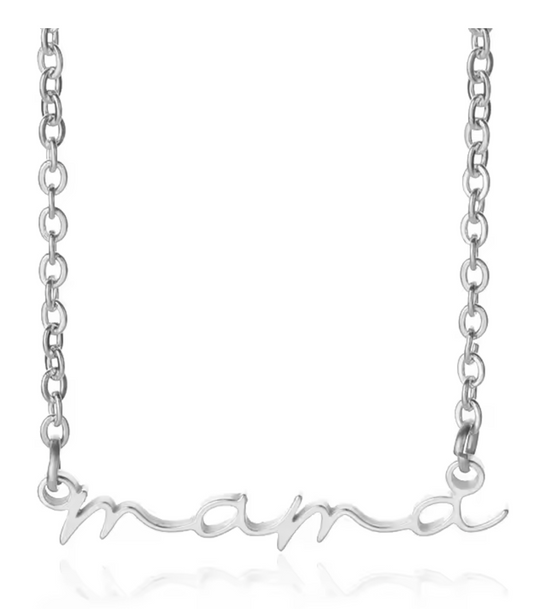 Mama Silver Pendant Necklace