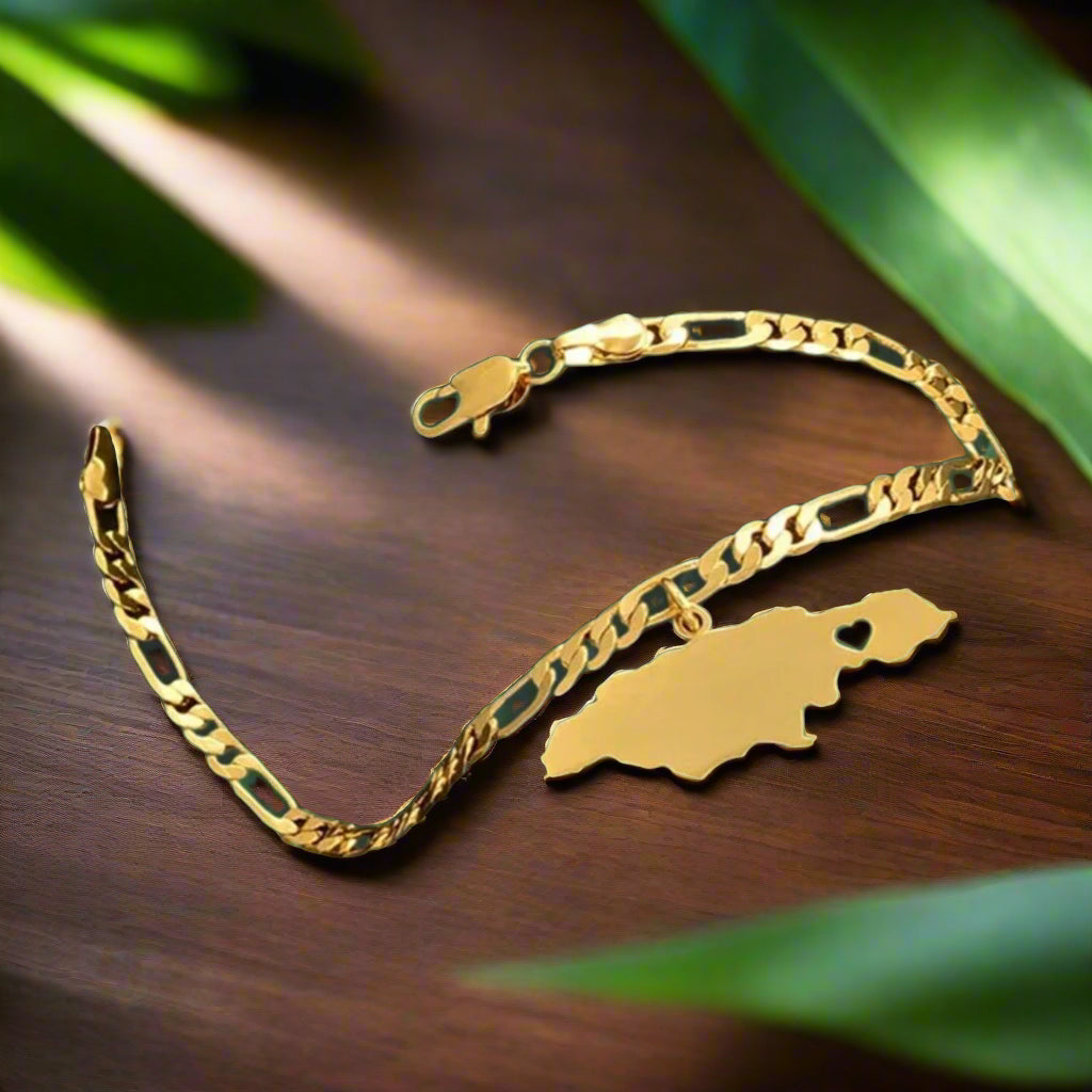 Jamaica Map Anklet/Bracelet (Gold)