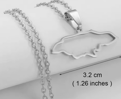 Jamaica Map Outline Necklace