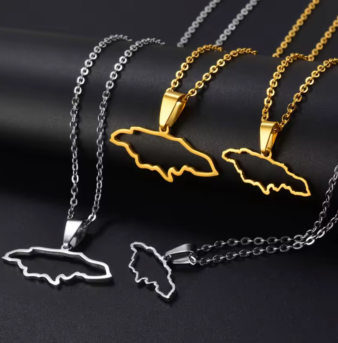 Jamaica Map Outline Necklace