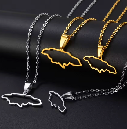 Jamaica Map Outline Necklace