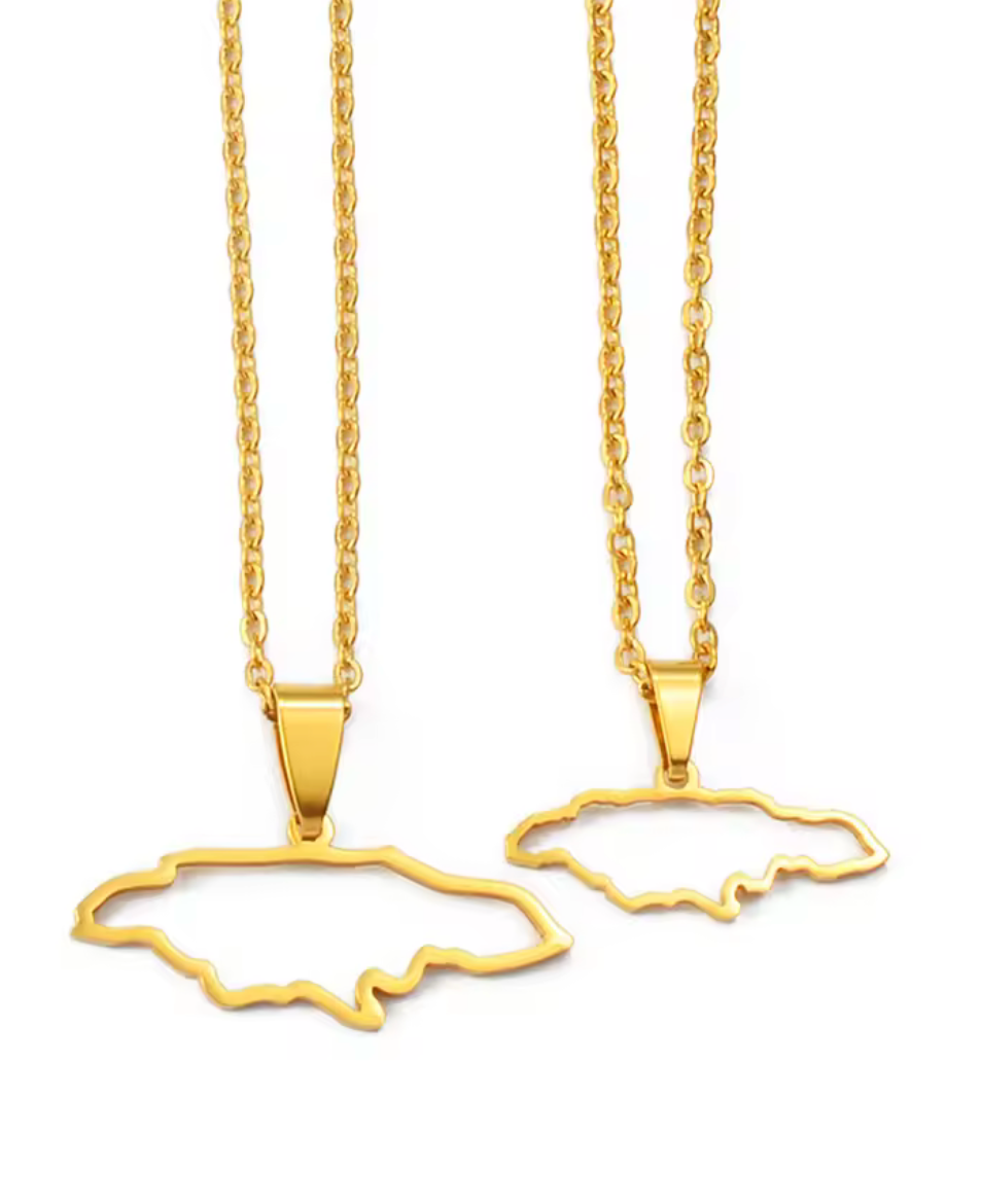 Jamaica Map Outline Necklace