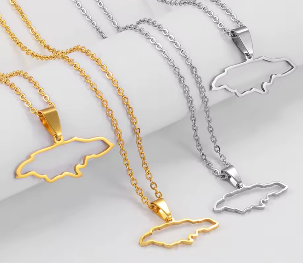 Jamaica Map Outline Necklace