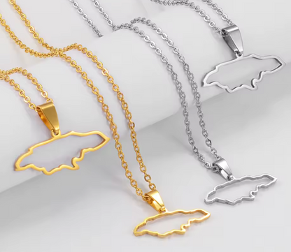 Jamaica Map Outline Necklace
