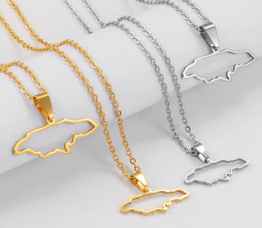 Jamaica Map Outline Necklace