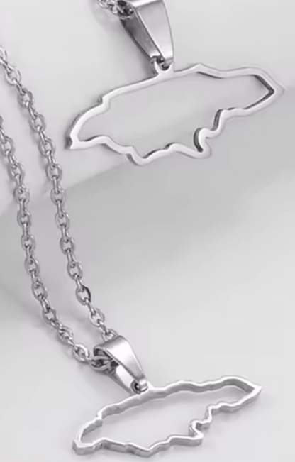 Jamaica Map Outline Necklace